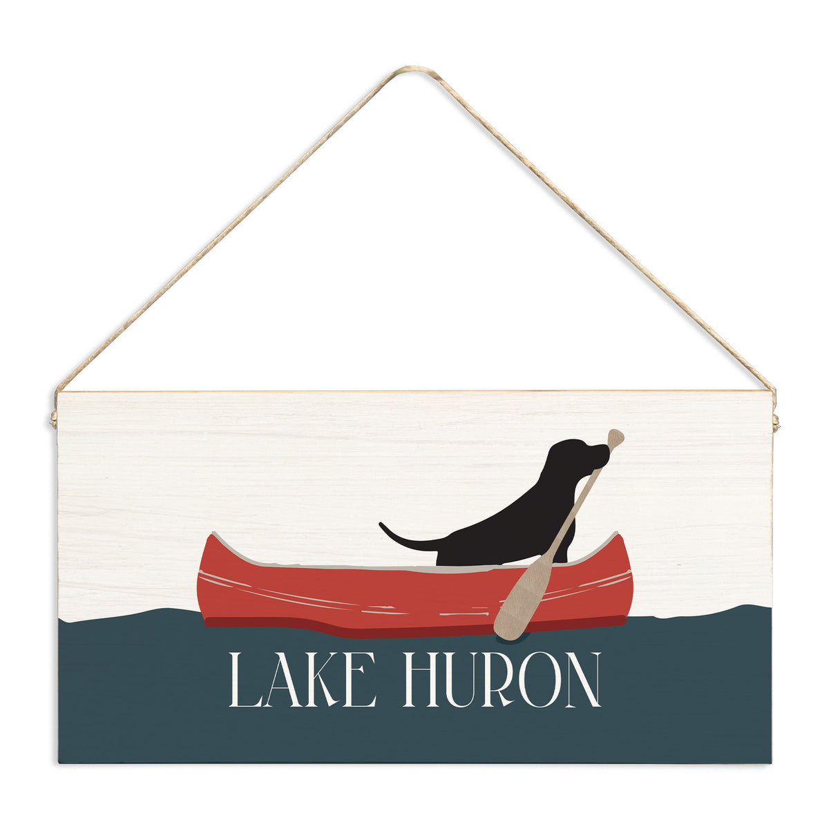 Dog Canoe Personalized Twine Sign