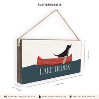 Dog Canoe Personalized Twine Sign