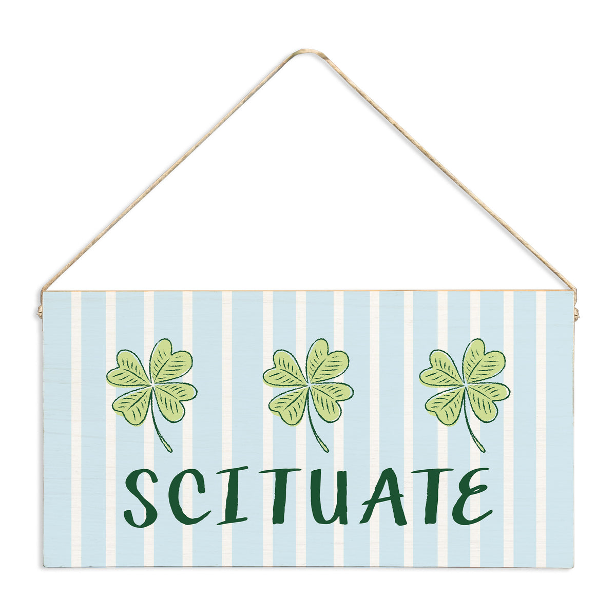 Preppy Shamrock Personalized Twine Sign