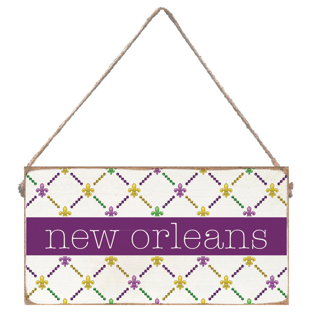 Signature Madri Gras Personalized Twine Sign