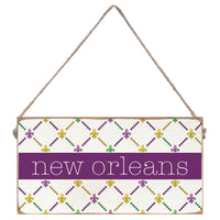 Signature Madri Gras Personalized Twine Sign