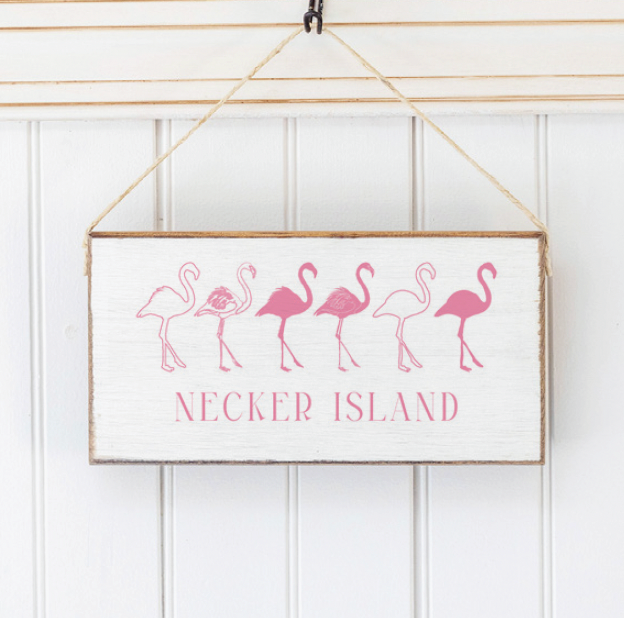 Your Place Flamingo Personalized Twine Sign