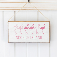Your Place Flamingo Personalized Twine Sign