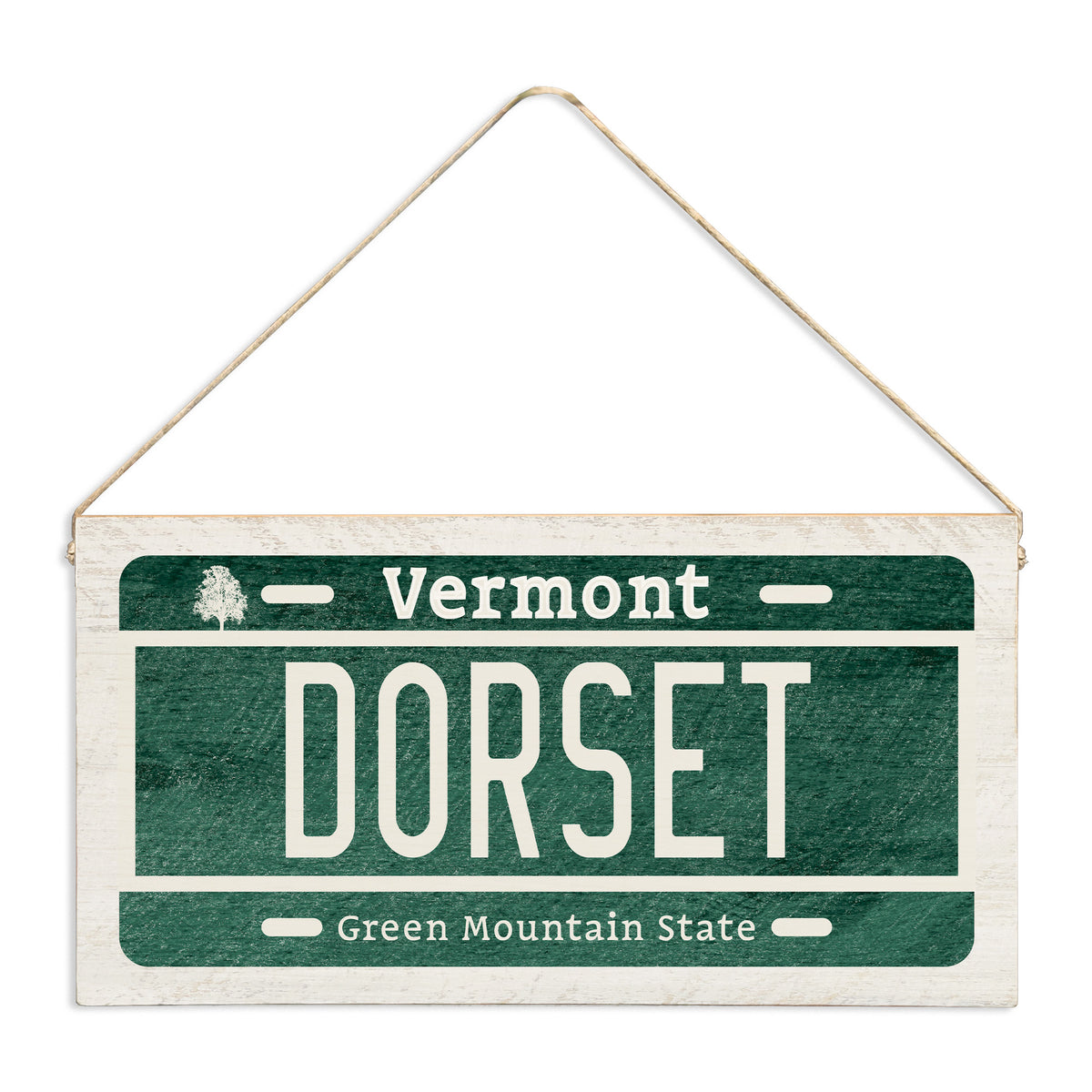 Vermont License Plate Personalized Twine Sign