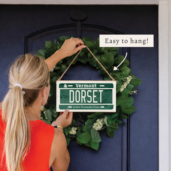 Vermont License Plate Personalized Twine Sign