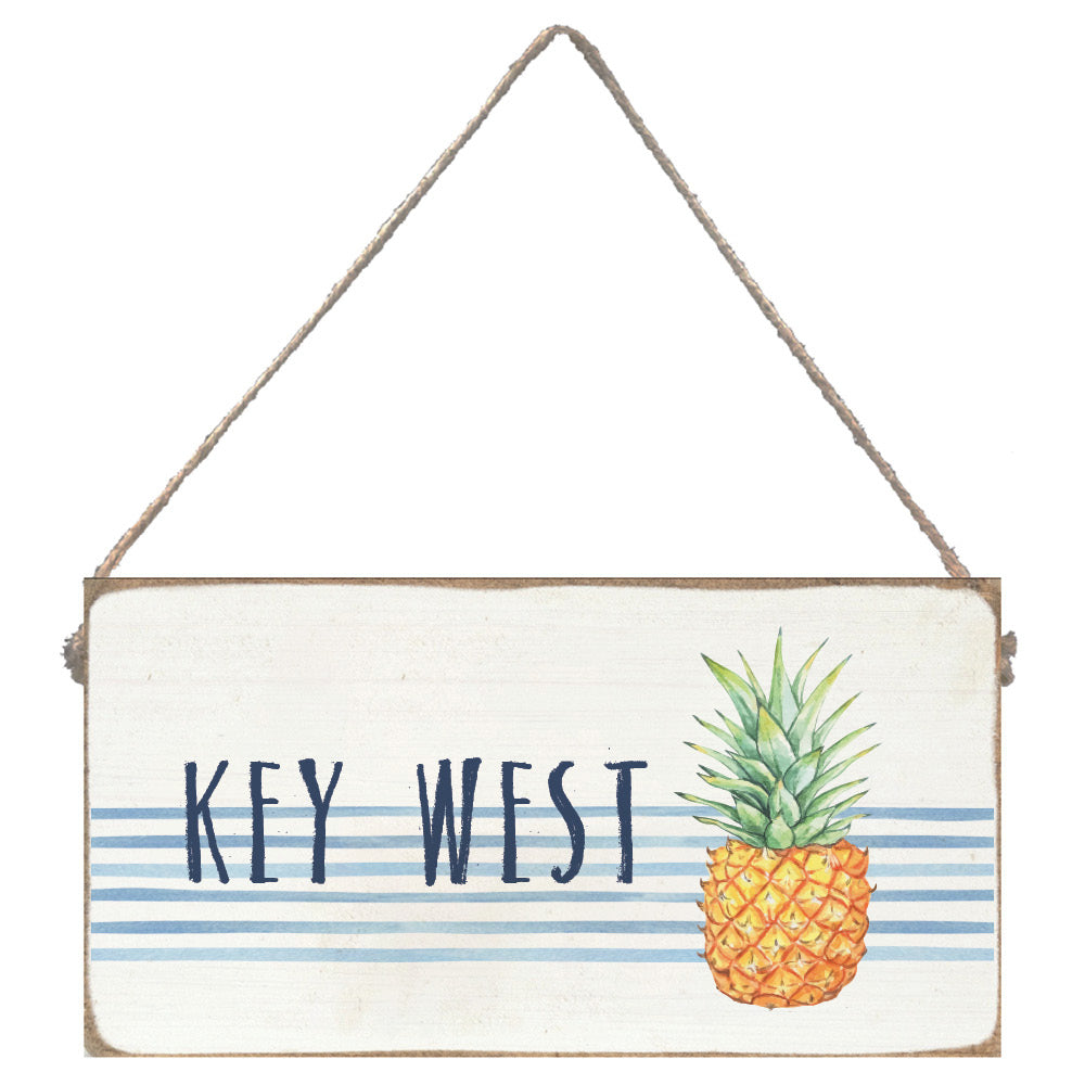 Pineapple Striped Personalized Twine Sign