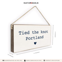 Tied The Knot Blue Personalized Twine Sign