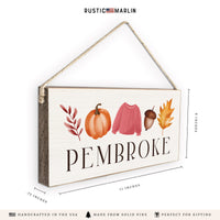 Fall Icons Personalized Twine Sign