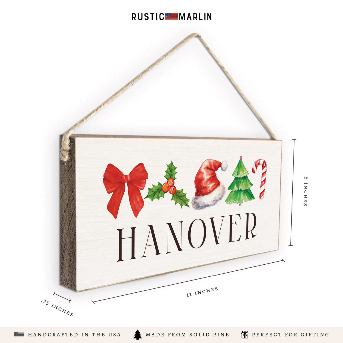 Christmas Icons Personalized Twine Sign