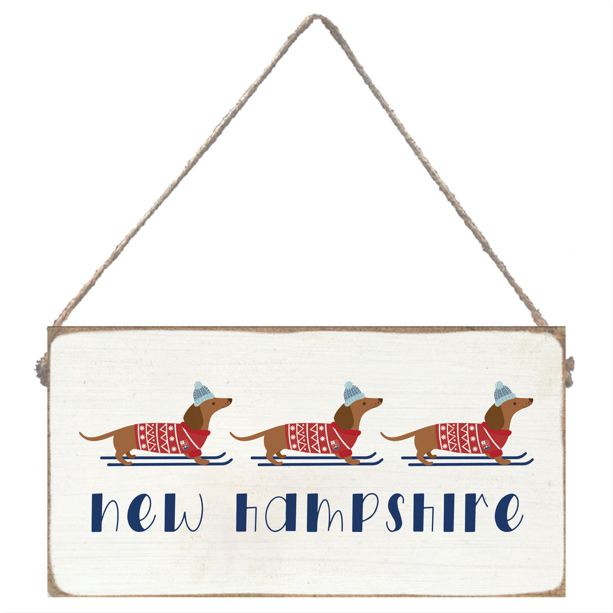 3 Dog Ski Personalized Twine Sign