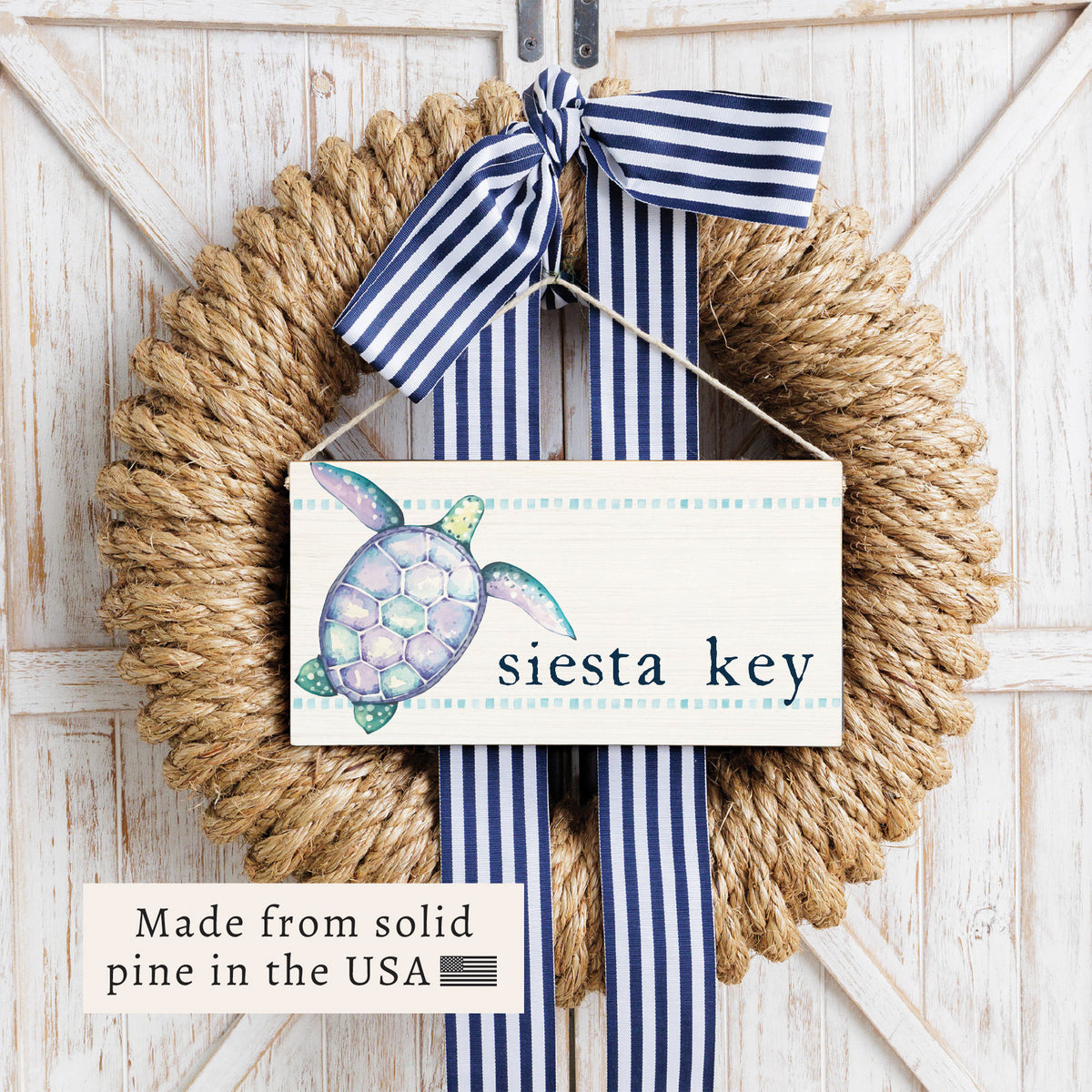 Sea Turtle Personalized Twine Sign