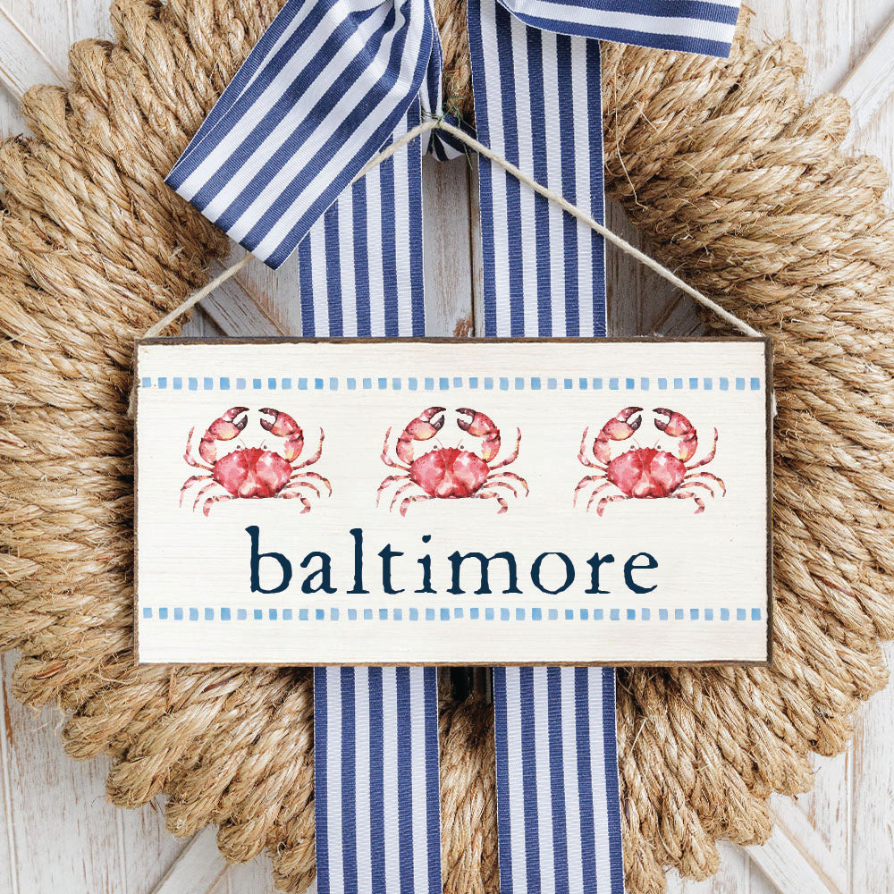 Stitched Crab Personalized Twine Sign