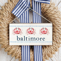 Stitched Crab Personalized Twine Sign