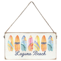 Welcome With Surf Board Personalized Canva Twine Sign