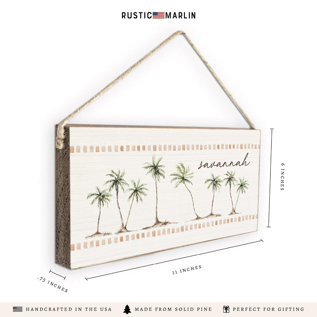 Palm Trees Personalized Twine Sign