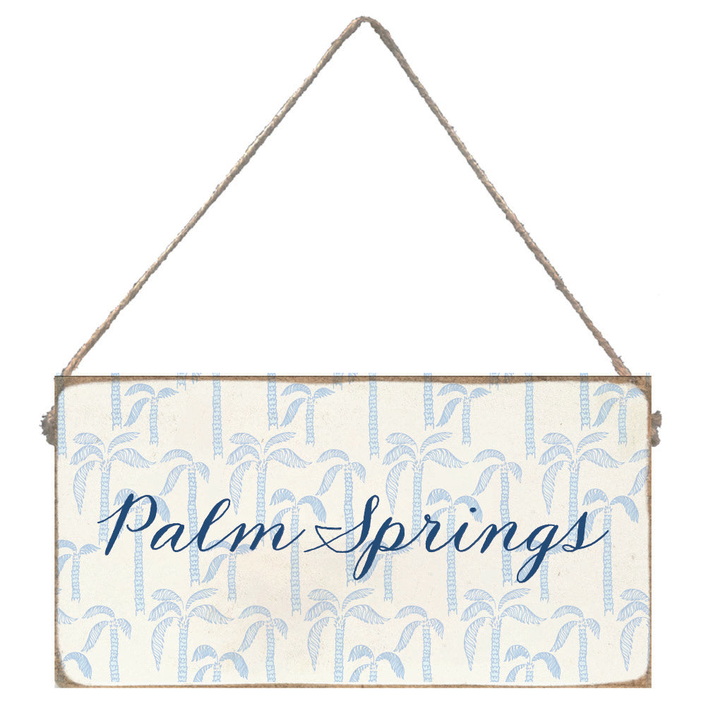 Blue Coast Palms Tree Personalized Twine Sign
