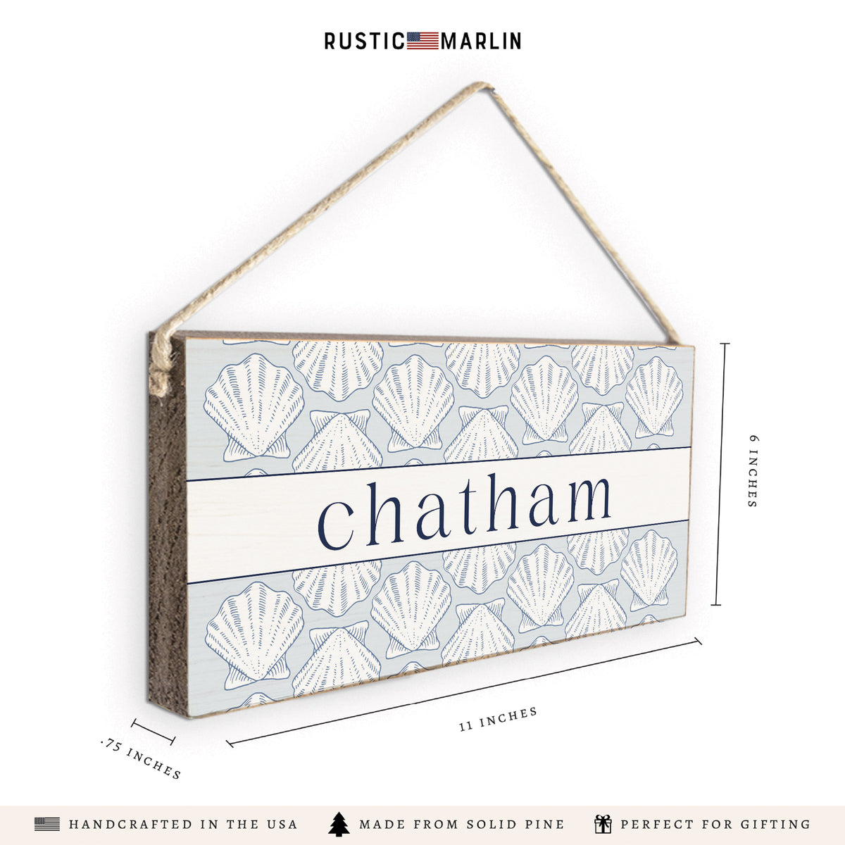 Scallop Shells Welcome Personalized Twine Sign