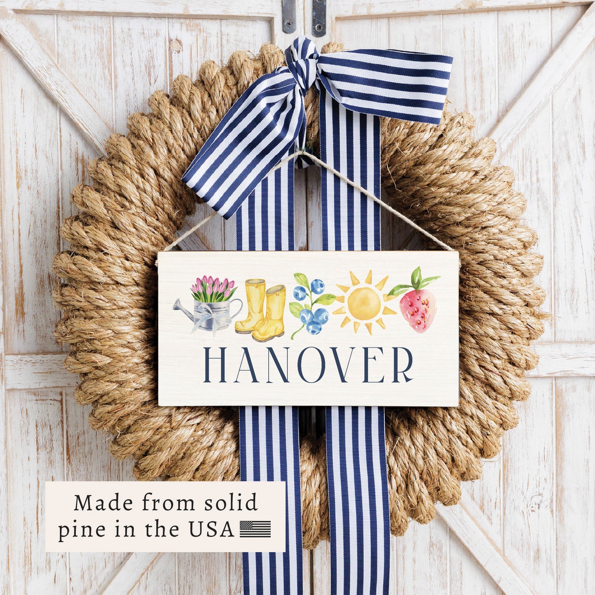 Spring Icons Personalized Twine Sign