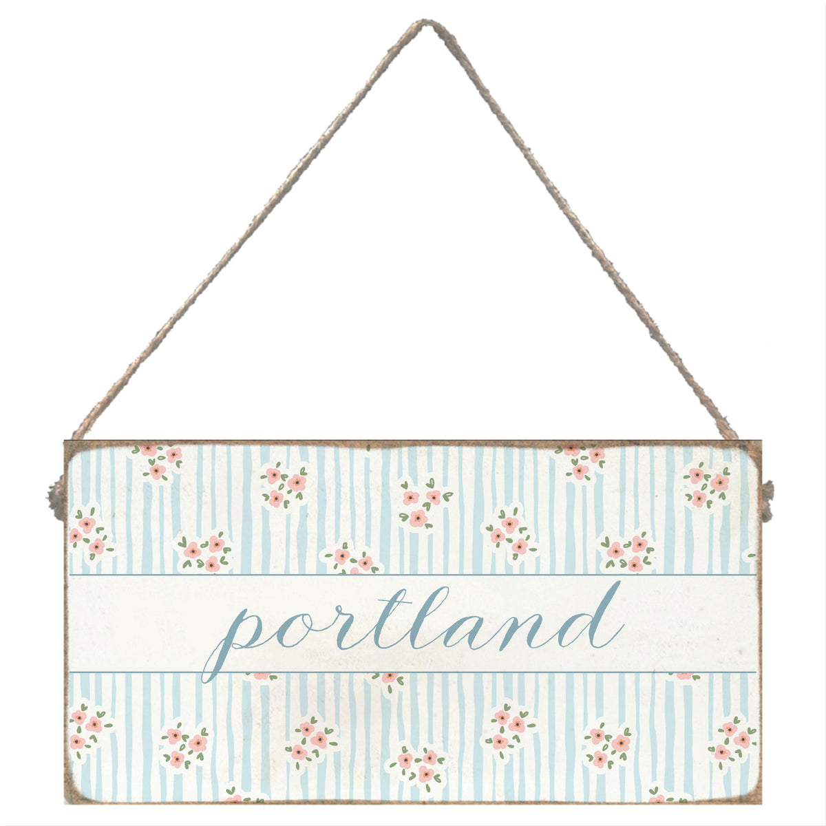 Welcome On Flowers Personalized Twine Sign
