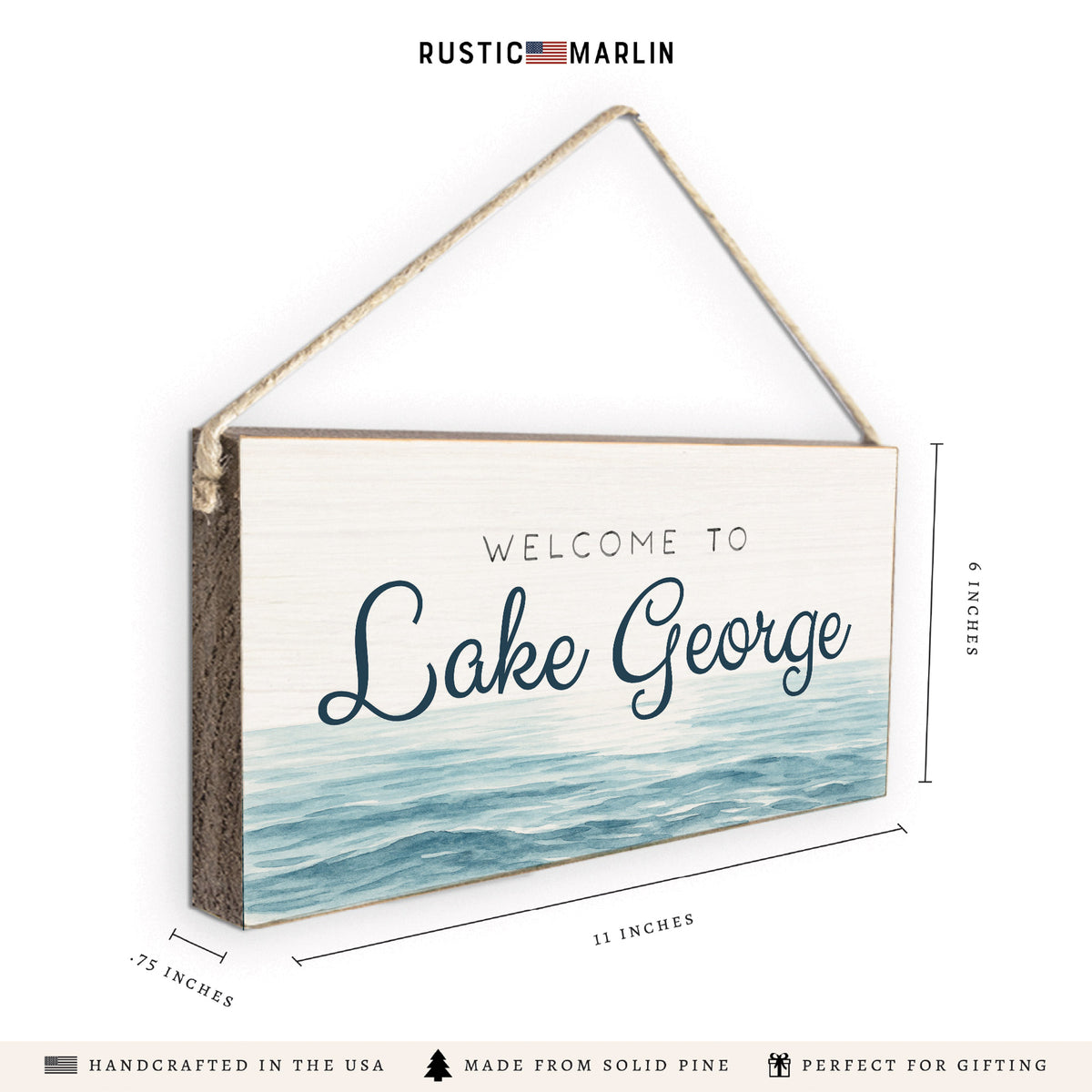 Waterscape Welcome Personalized Twine Sign