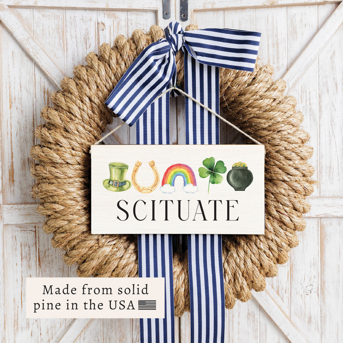 St.Patrick's Day Icons Personalized Twine Sign