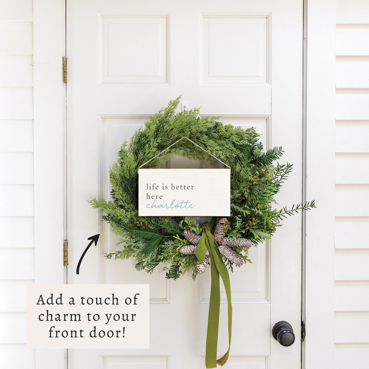 Life Is Better Here Personalized Twine Sign