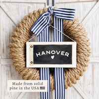 Vintage Flag Heart Personalized Twine Sign