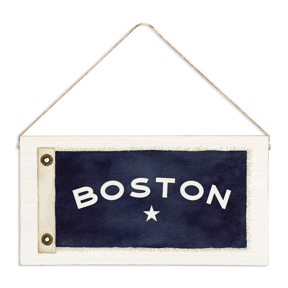 Vintage Flag Star Personalized Twine Sign