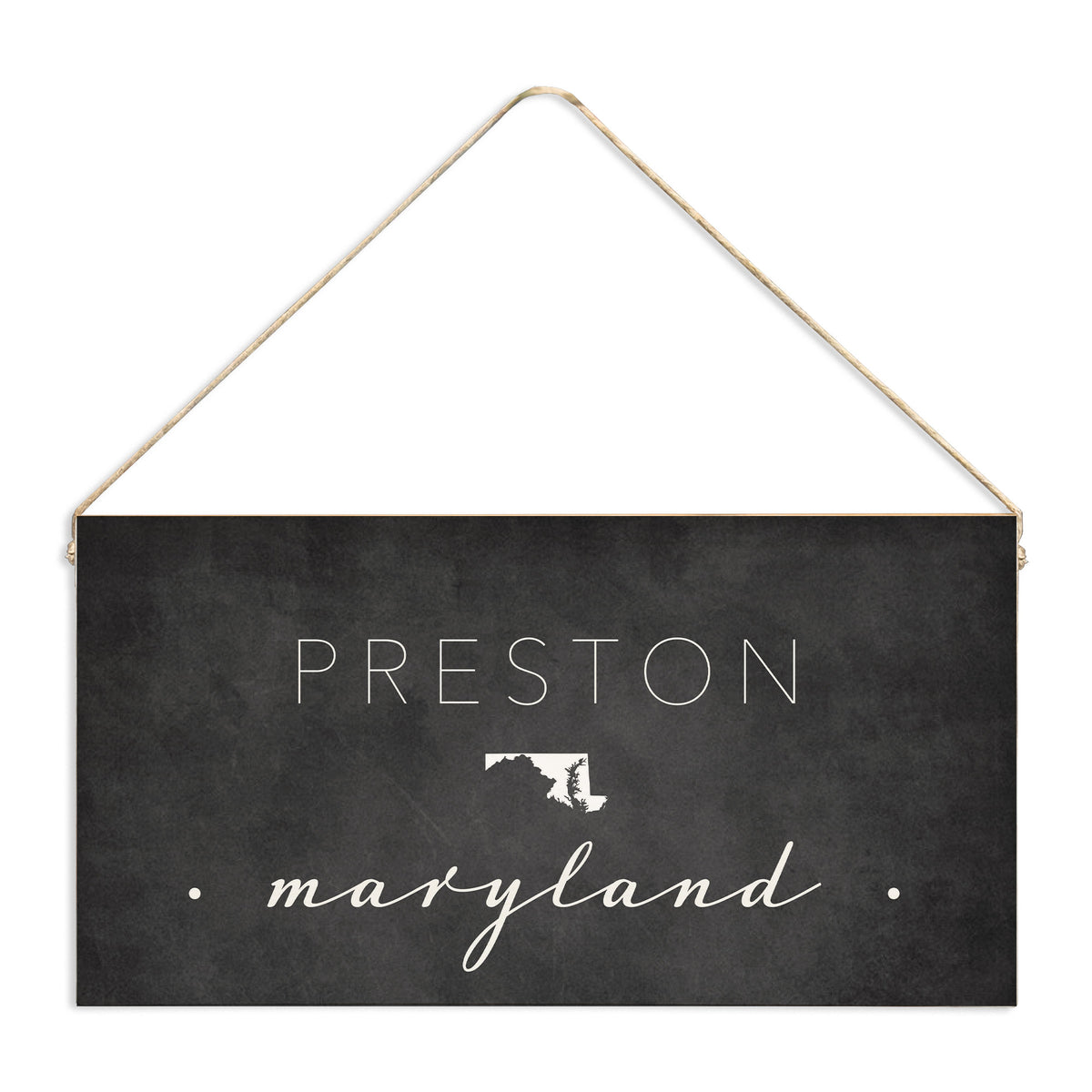 City And State Personalized Twine Sign
