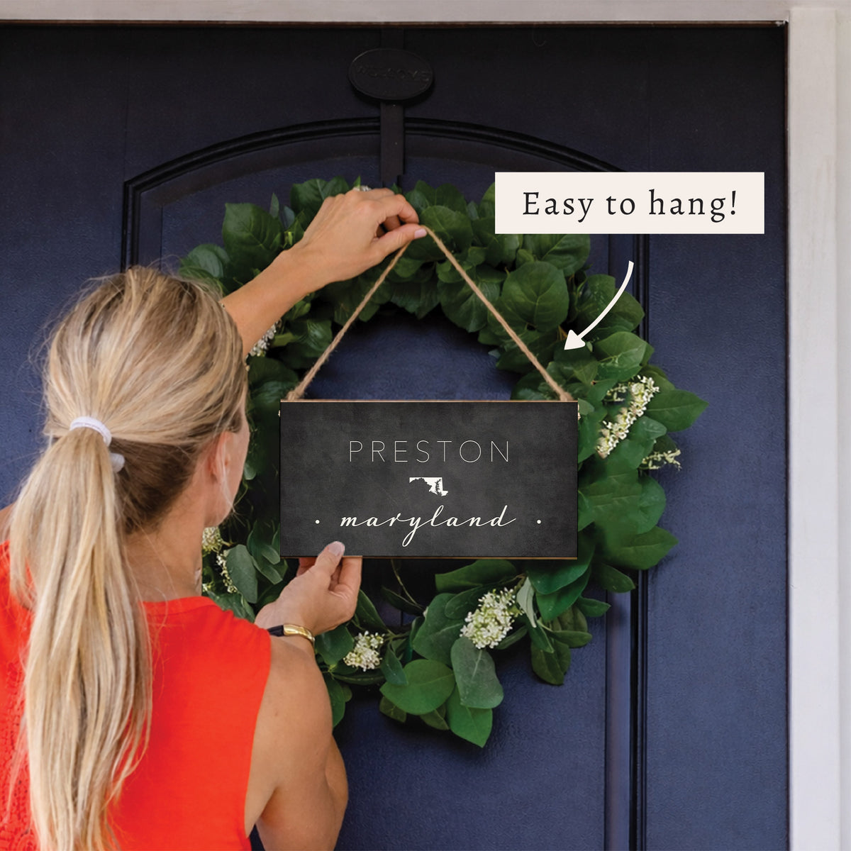 City And State Personalized Twine Sign