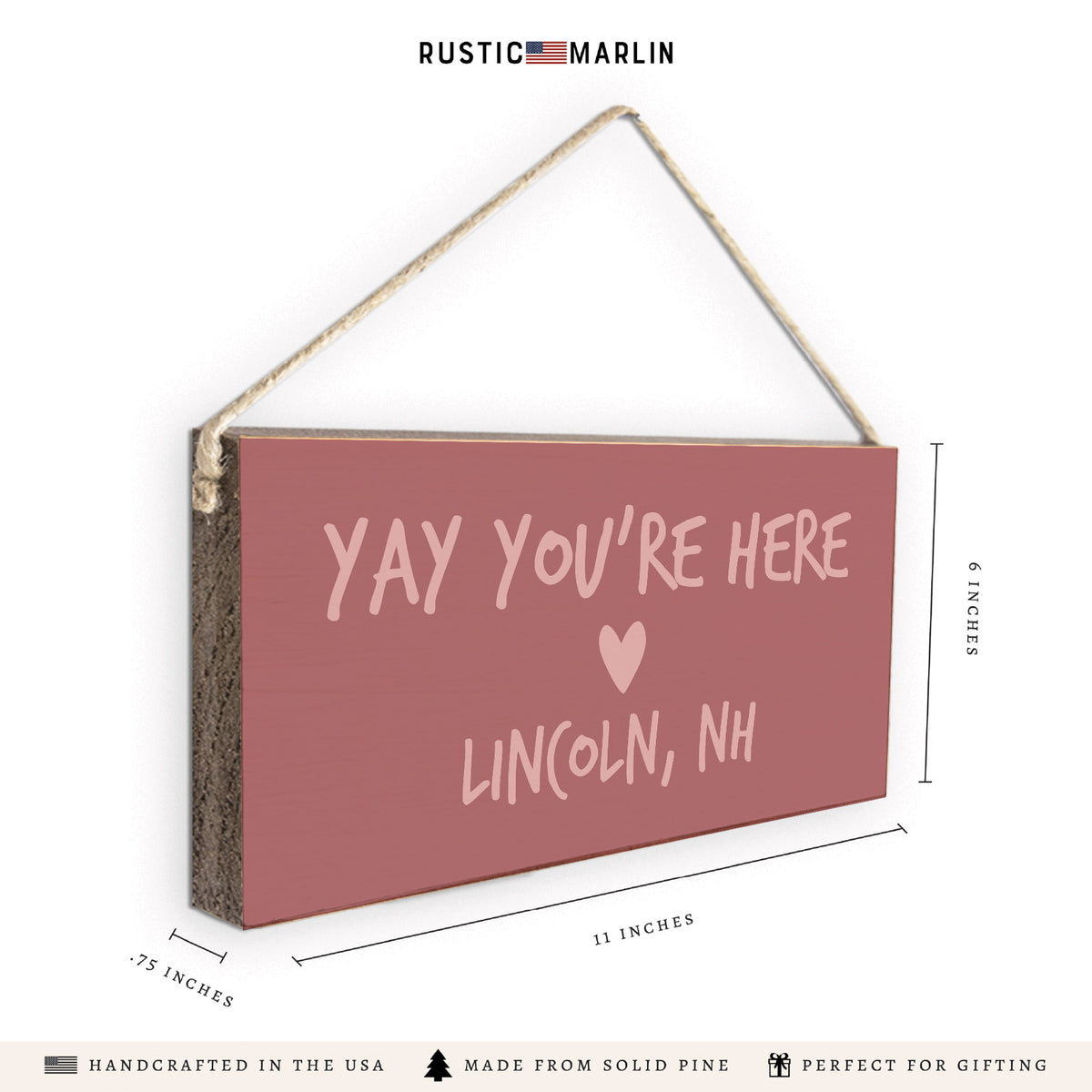Yay You’re Here Personalized Twine Sign