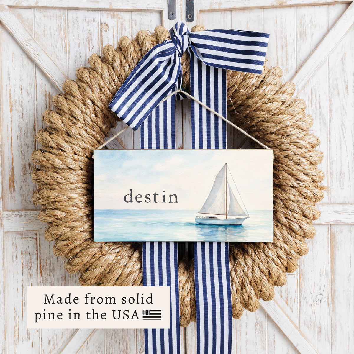 Sailboat Personalized Twine Sign