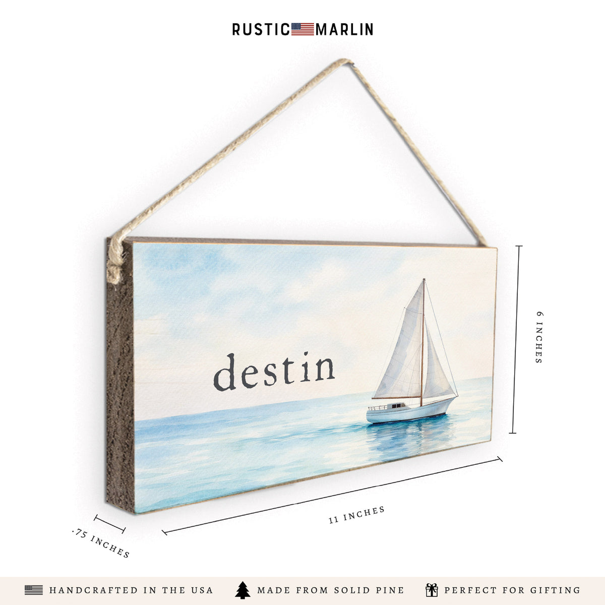 Sailboat Personalized Twine Sign