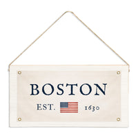 American Flag Est Personalized Twine Sign