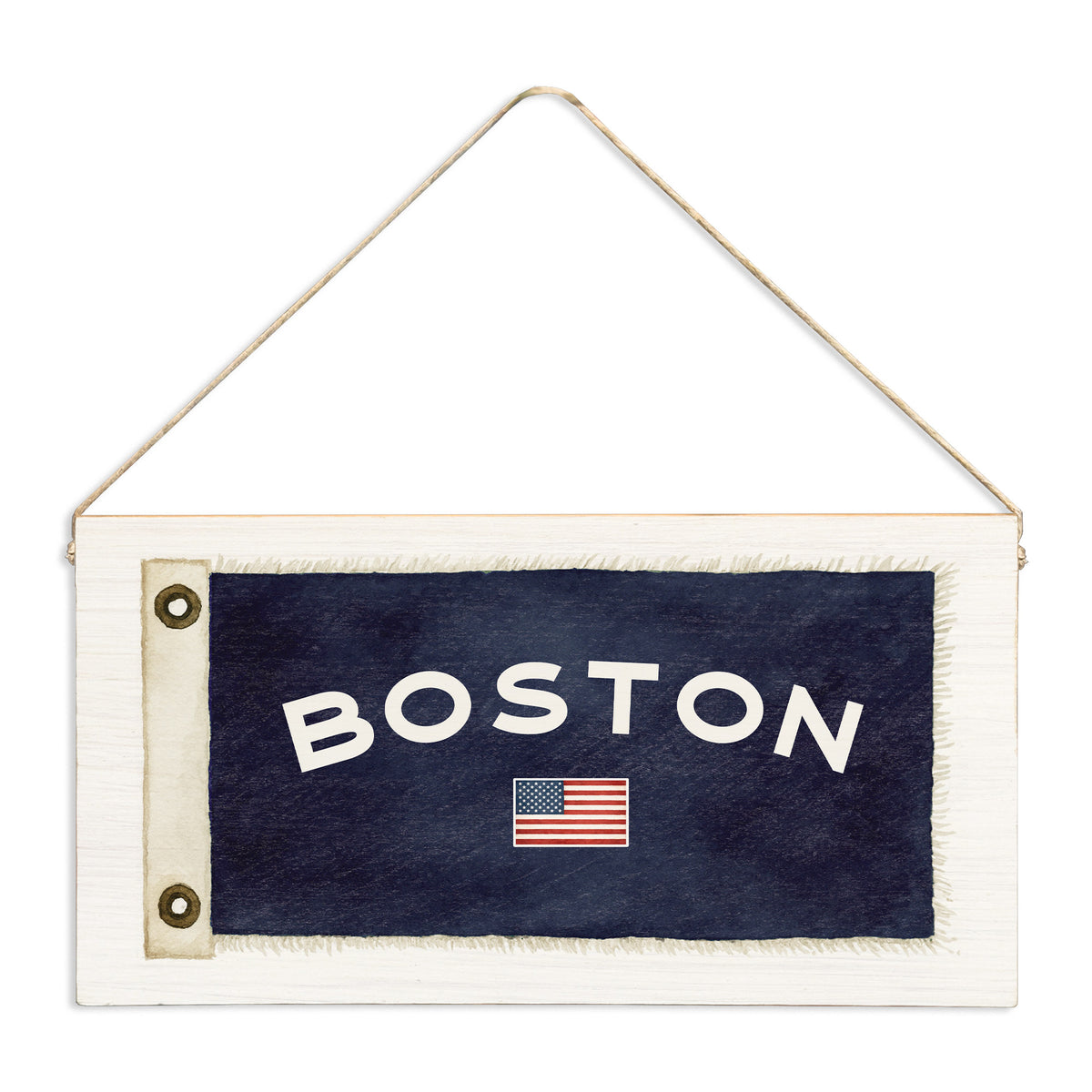 American Vintage Flag Personalized Twine Sign