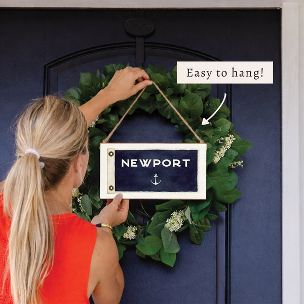 Anchor Vintage Flag Personalized Twine Sign