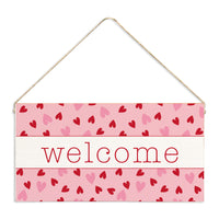 Valentine Hearts Welcome Twine Sign