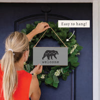 Mountain Bear Welcome Twine Sign