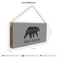 Mountain Bear Welcome Twine Sign