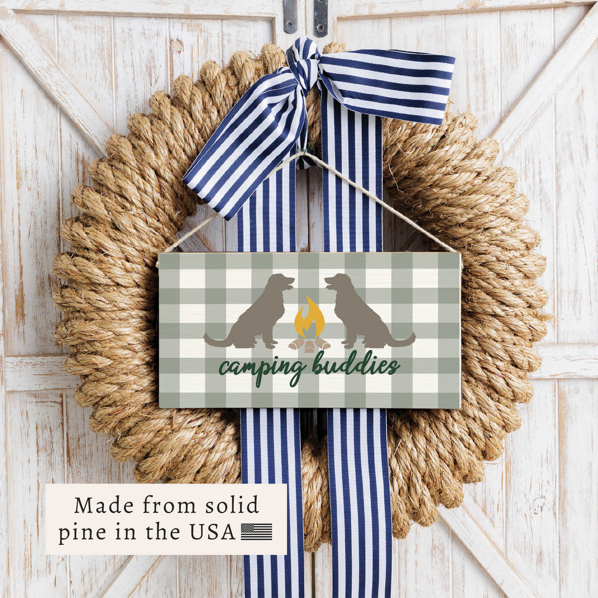 Camping Dog Buddies Twine Sign