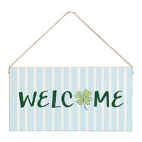 Preppy Shamrock Welcome Twine Sign