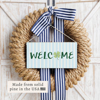 Preppy Shamrock Welcome Twine Sign