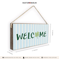 Preppy Shamrock Welcome Twine Sign