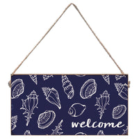 Seashell Outlines Welcome Twine Sign