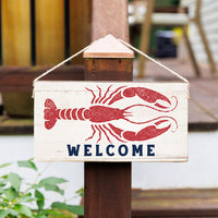 Retro Lobster Welcome Twine Sign
