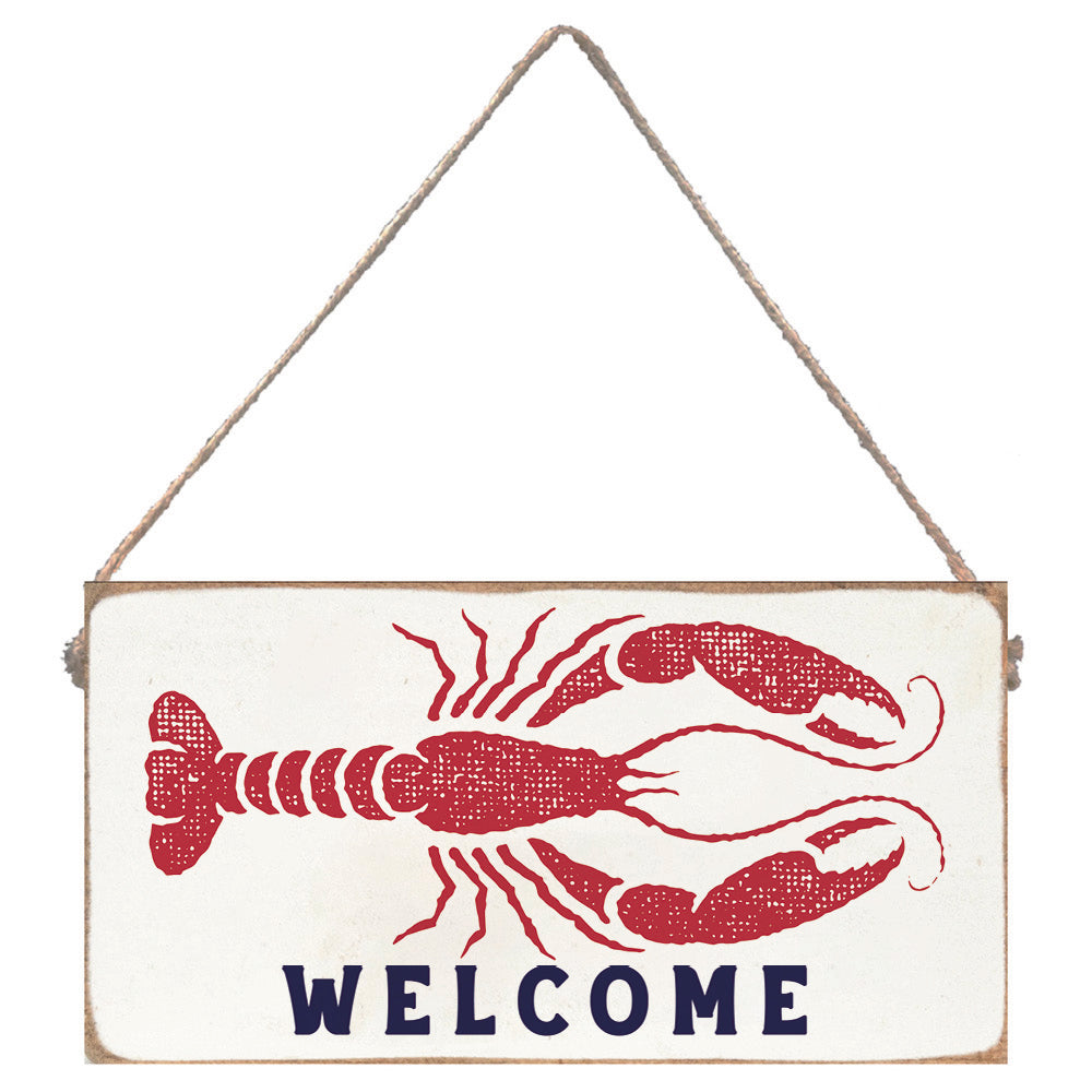 Retro Lobster Welcome Twine Sign