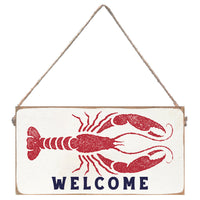 Retro Lobster Welcome Twine Sign