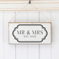 Antique Mr & Mrs  Est 2025 Twine Sign