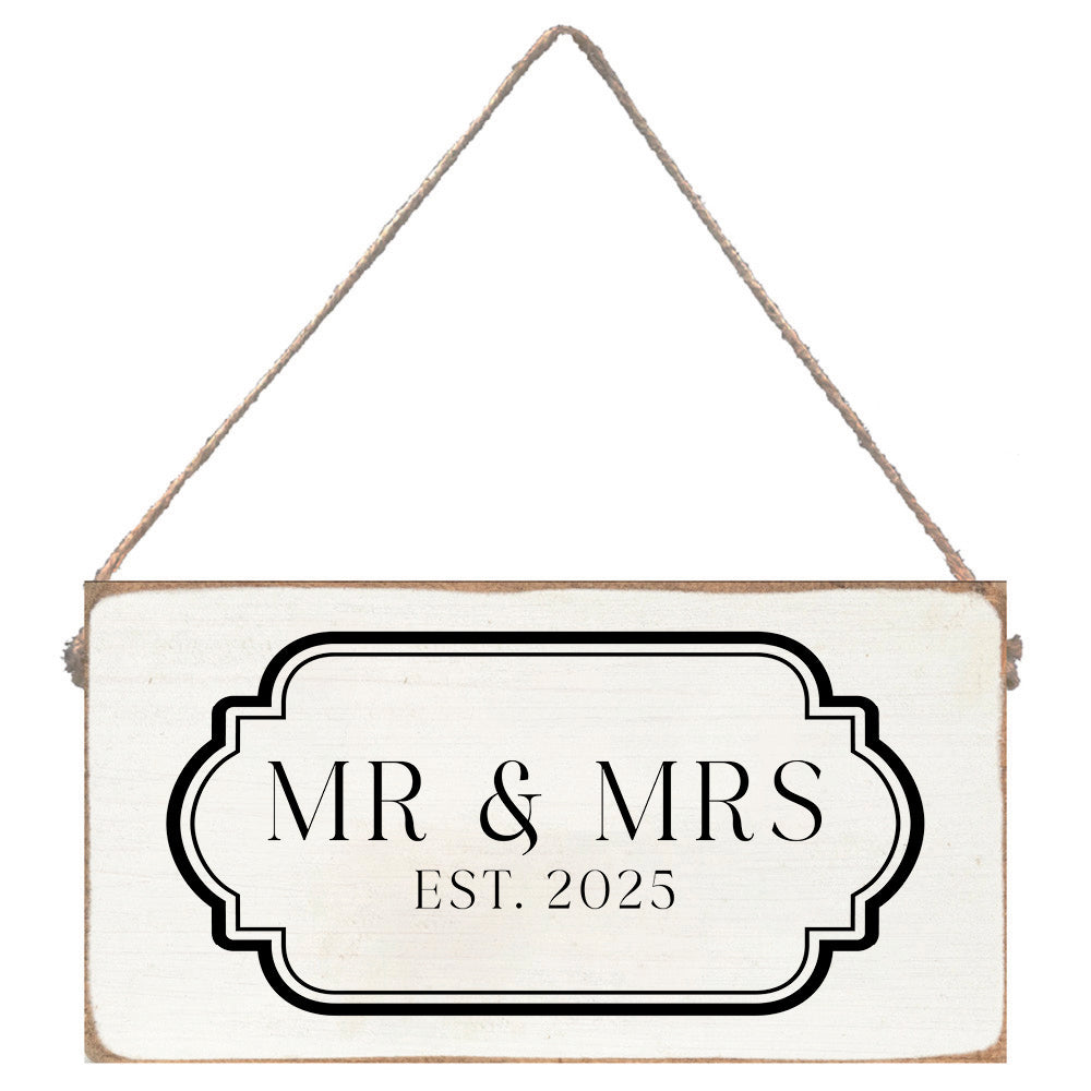 Antique Mr & Mrs  Est 2025 Twine Sign