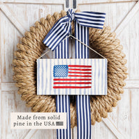American Flag Watercolor Twine Sign